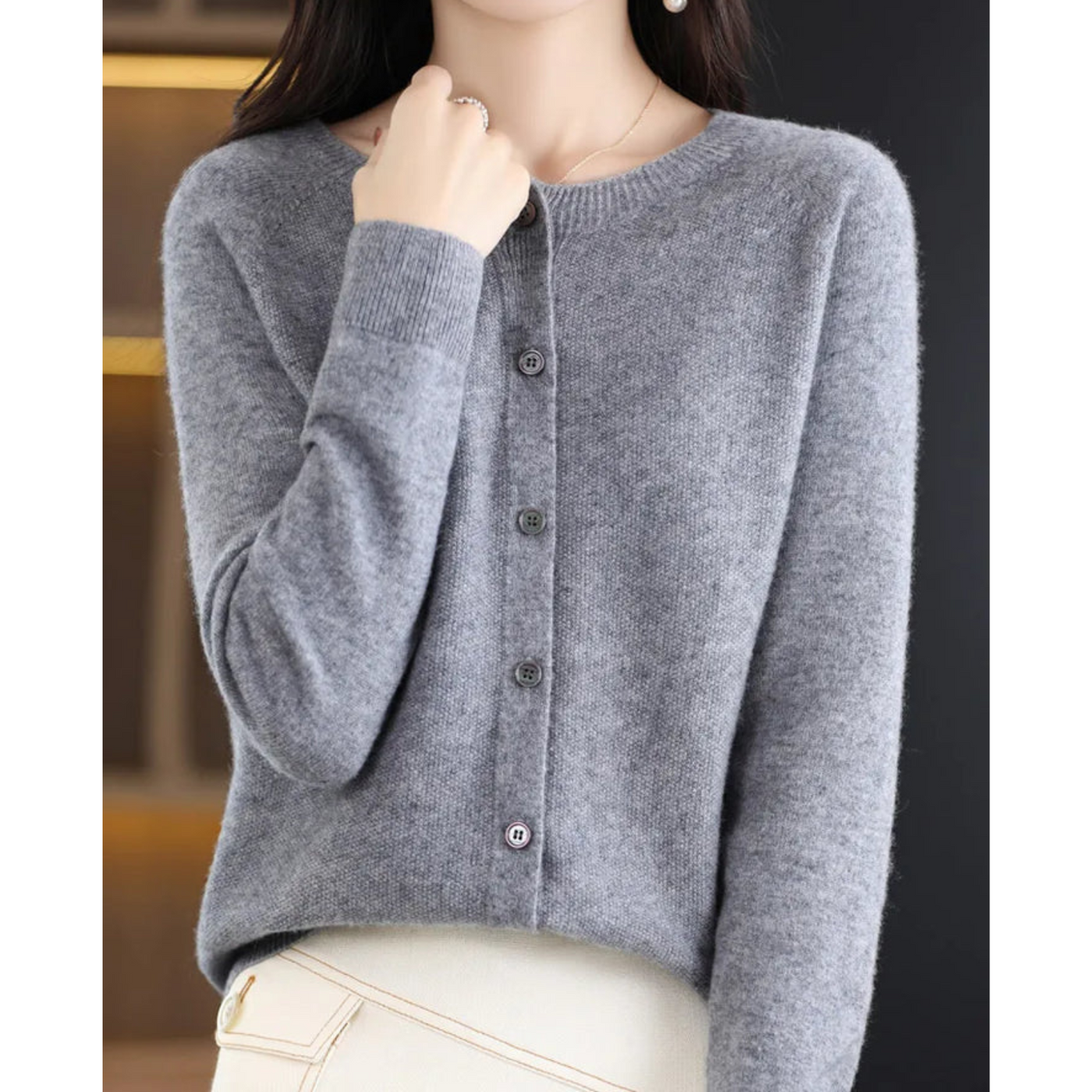 Merinowolle Damen Strickjacke