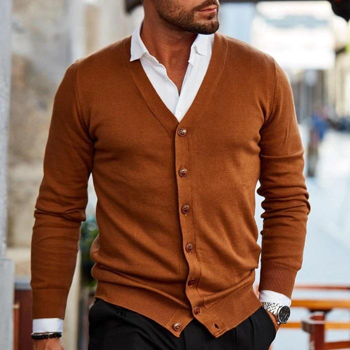 Klassischer Herren-Strickcardigan