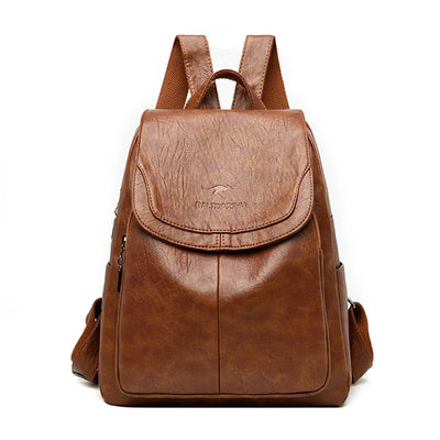 Eva | Diebstahlsicherer Lederrucksack für Reisen